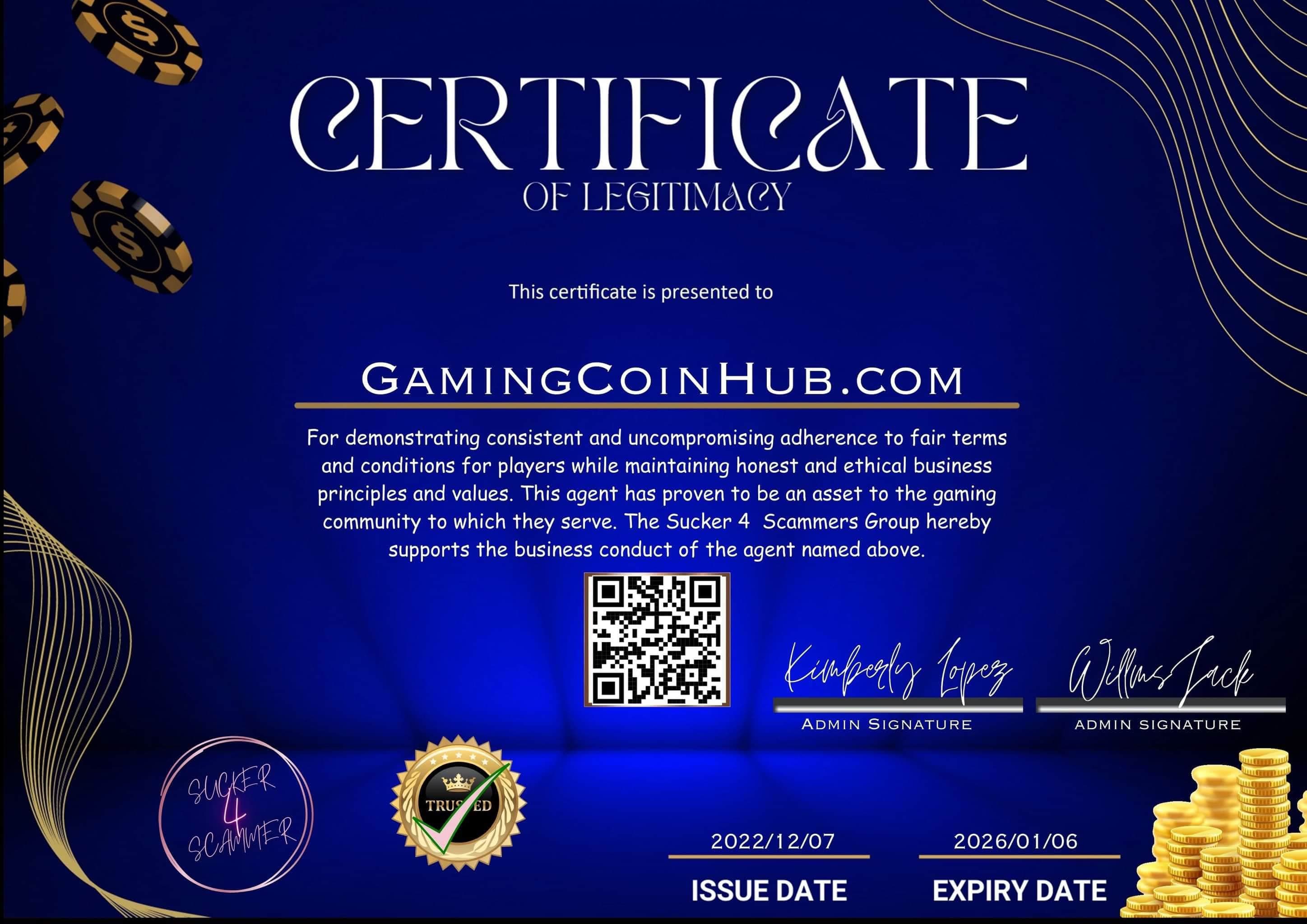 Sucker for scammer certificate